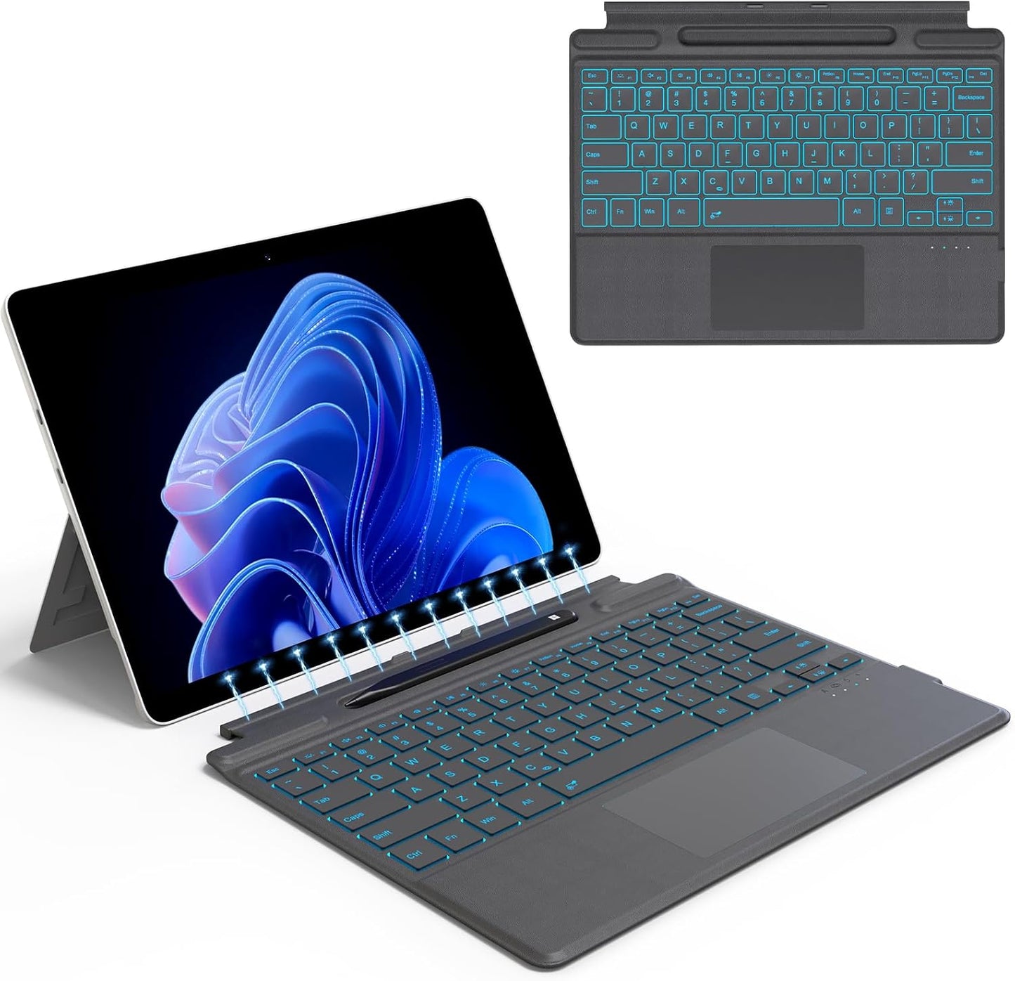 Bluetooth Wireless Magnetic Keyboard for Surface Pro 11/10/9/8/X