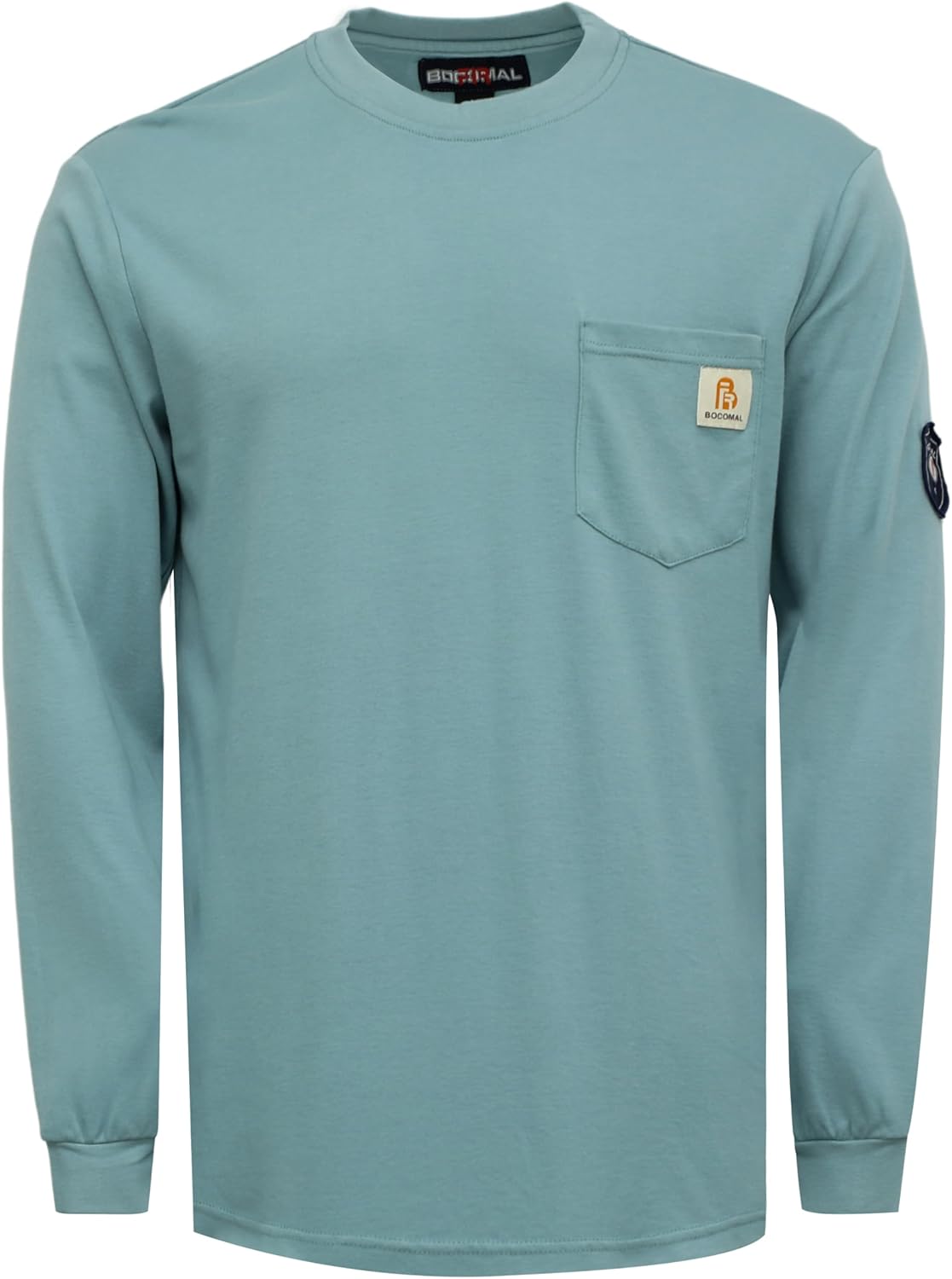 BOCOMAL Fire Resistant Long Sleeve Crew Shirt for Safety
