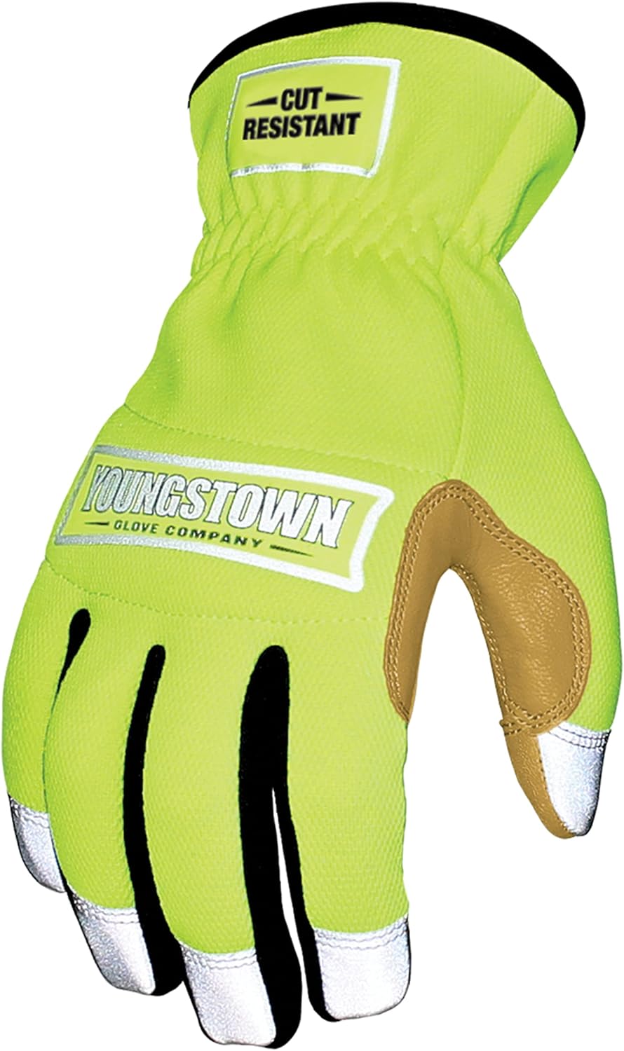 High Vis Safety Work Gloves - Kevlar Lined, Puncture Resistant