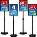 4 Pack Sign Holder Stands 8.5x11 in - Adjustable Floor Poster Stands
