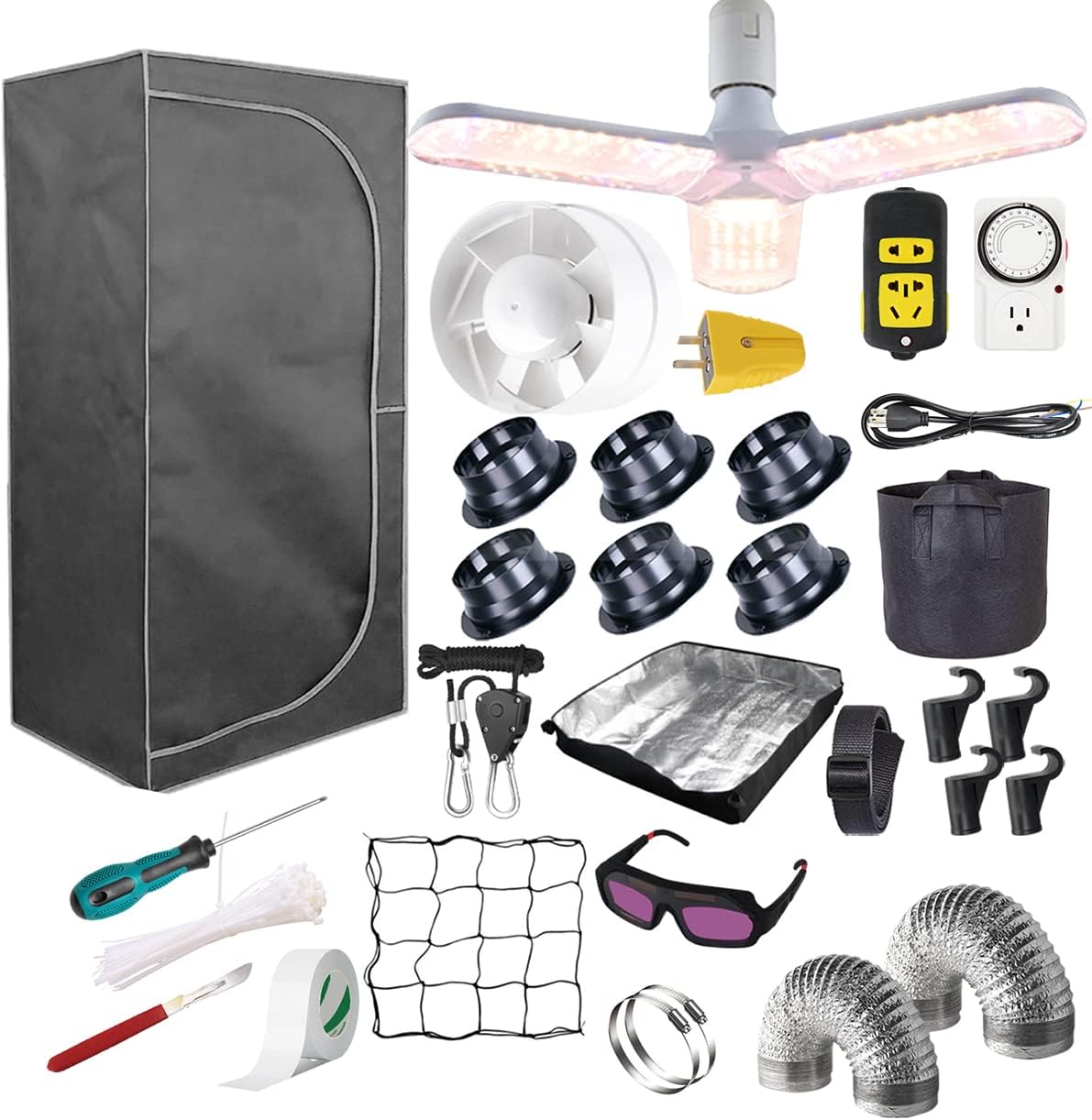 4x4 Grow Tent Kit + LED Light Combo by iMeshbean