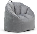 Big Joe Milano Medium Gray Plush Bean Bag Chair - Comfortable Support