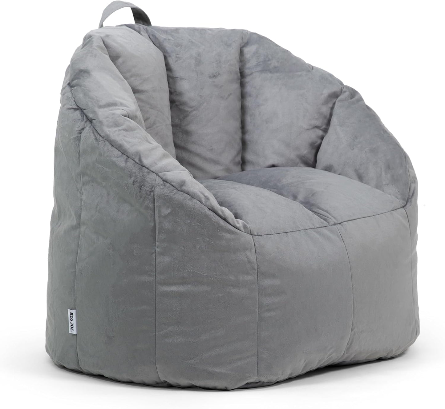 Big Joe Milano Medium Gray Plush Bean Bag Chair for Comfort