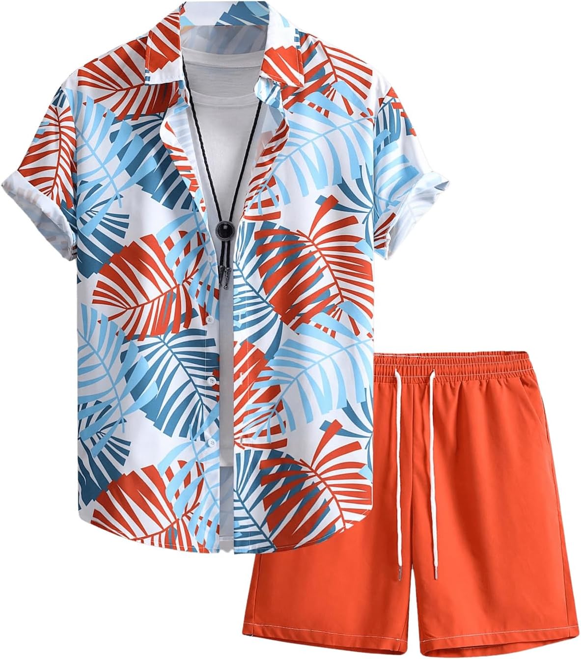 COZYEASE Men's Hawaiian Outfits for Beach and Casual Wear