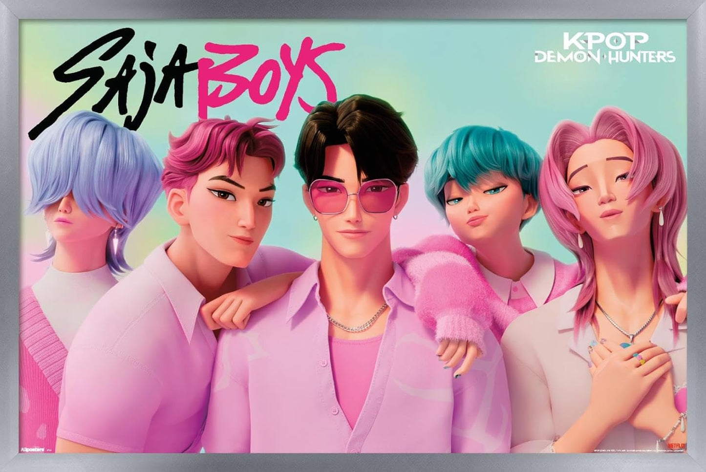 Netflix KPop Demon Hunters Wall Poster - Saja Boys Framed Art