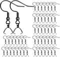 Earring Hooks 50PCS/25Pairs Stainless Steel Black Ear Wires