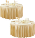 Beige Round Tablecloth 60 in Stretch Spandex Fitted - Wrinkle Free