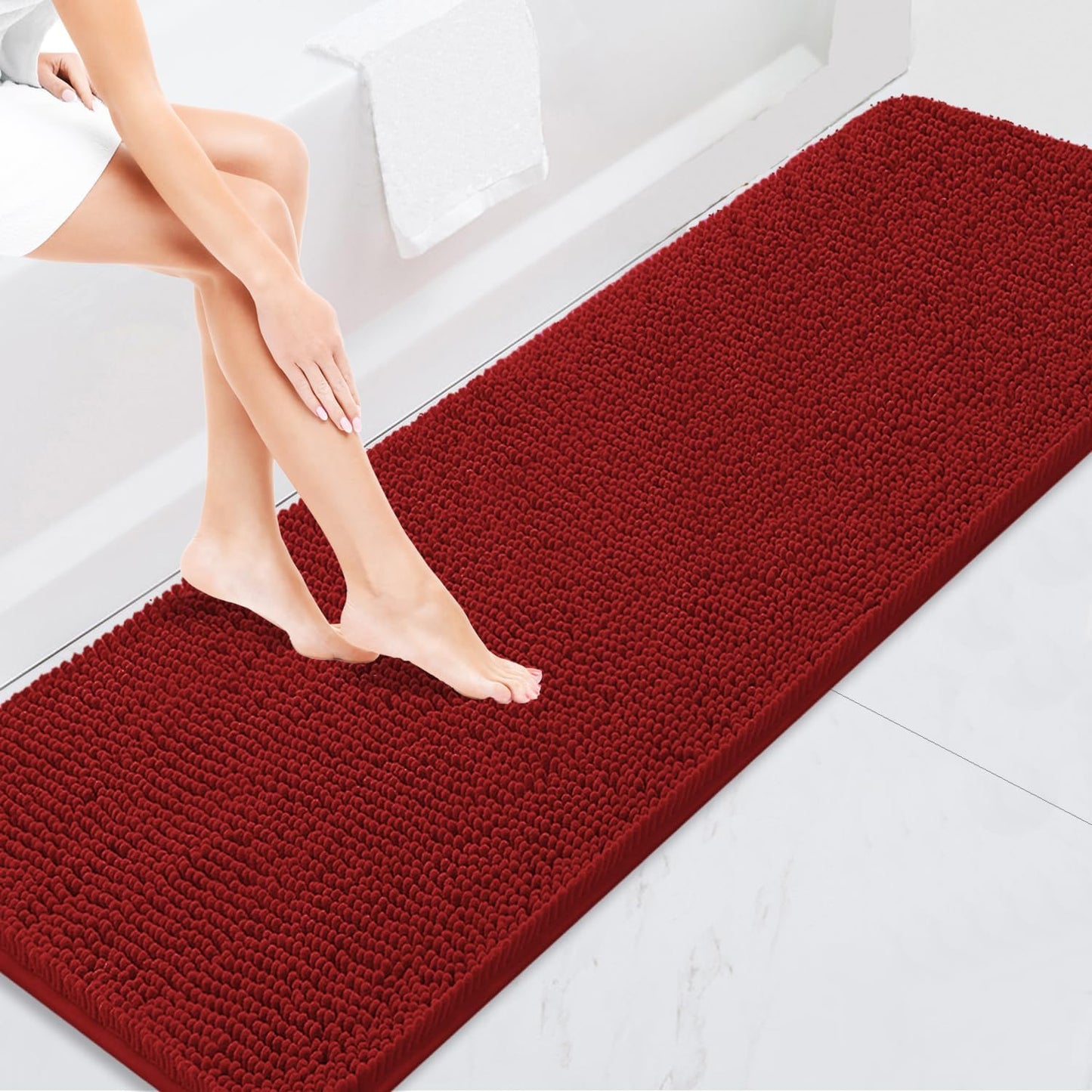 BOANKODU Bathroom Rugs 59x24 Extra Soft Chenille Bath Mats