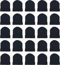 25 Pack Winter Beanie Hats Bulk Bundle - Warm Cuffed Toboggans