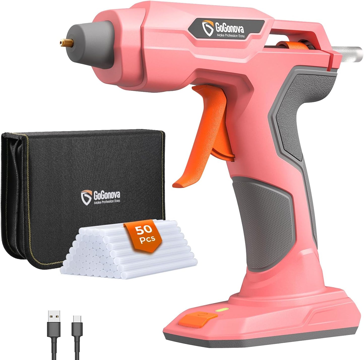 GoGonova Cordless Glue Gun with Fast Preheating and Storage Case