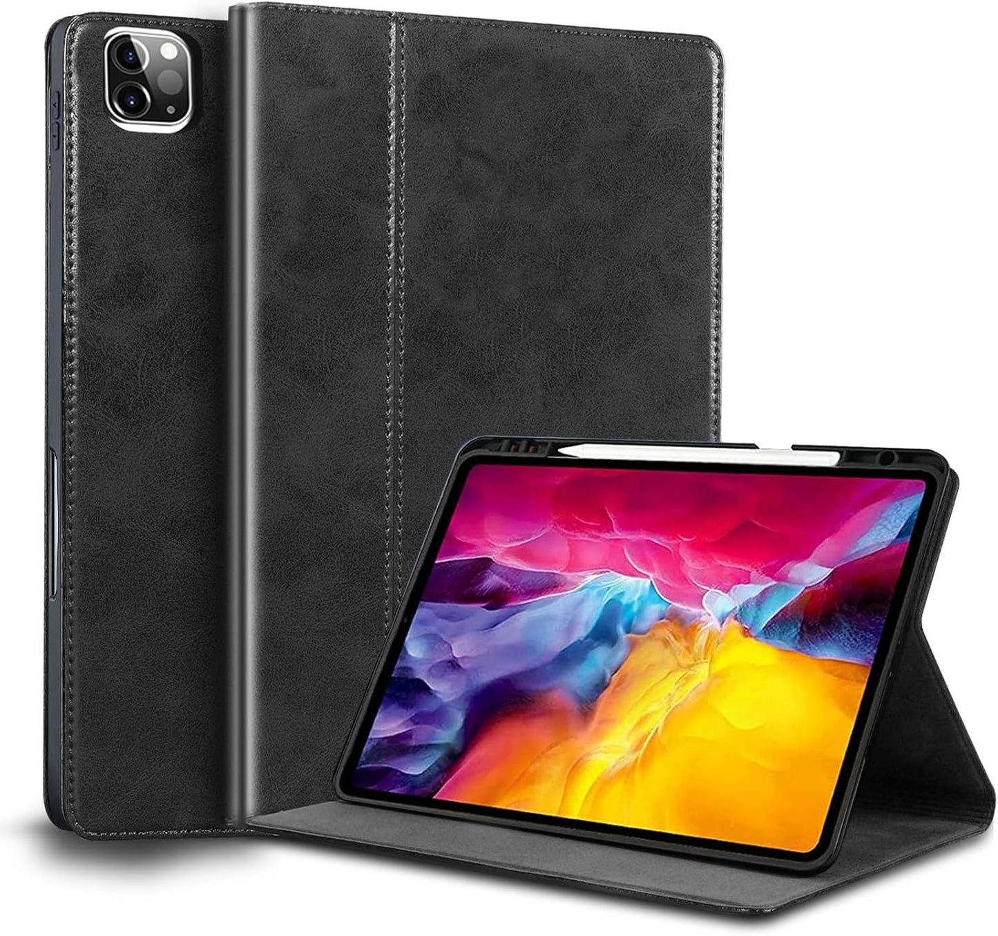 Genuine Leather Case for iPad Pro 12.9 inch with Pencil Holder