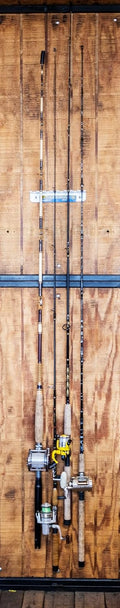 Piranha Small Wall Mount Fishing Rod Rack - Compact 4-Rod Organizer