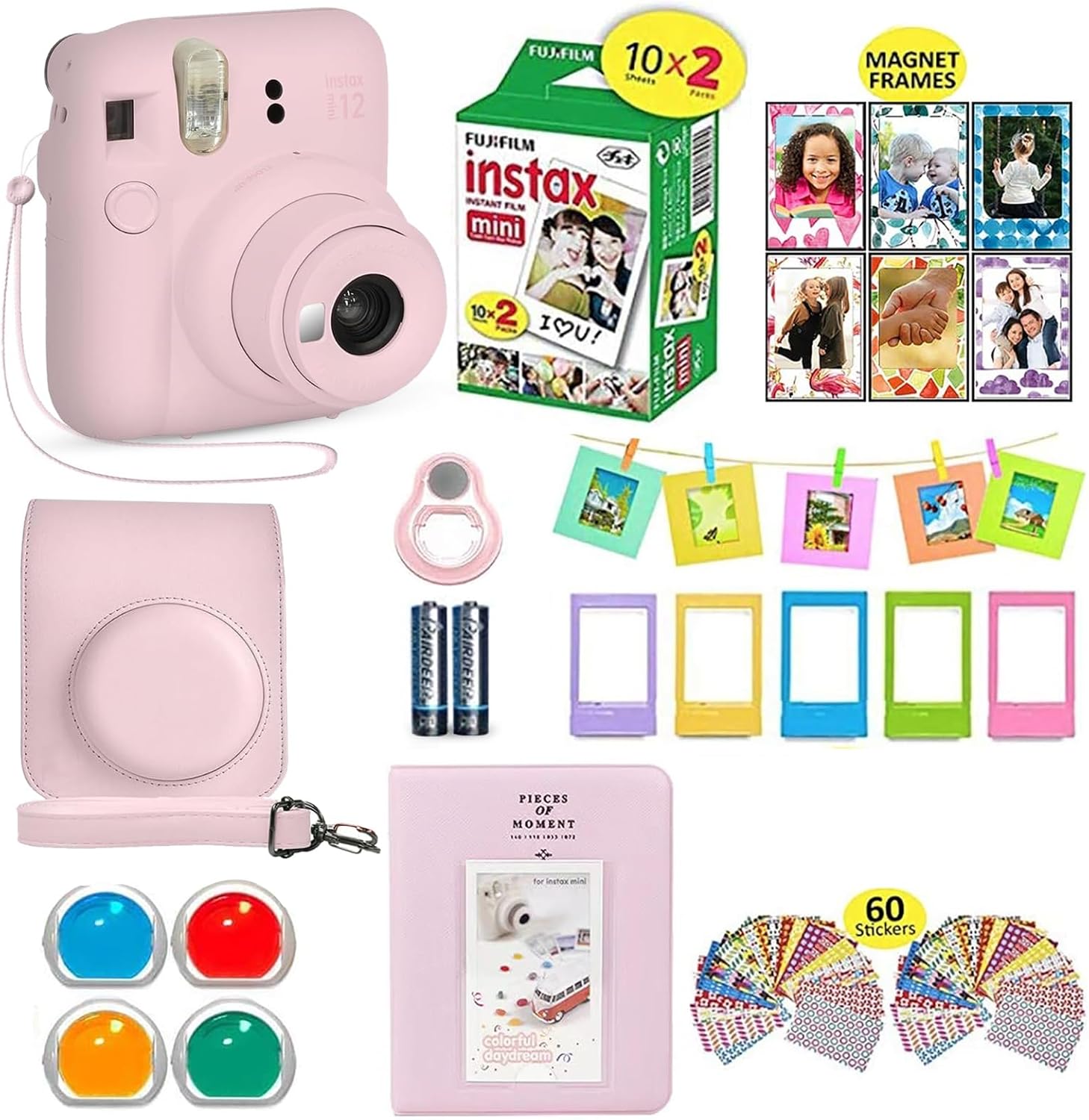 Fujifilm Instax Mini 12 Camera Bundle with Accessories and Film