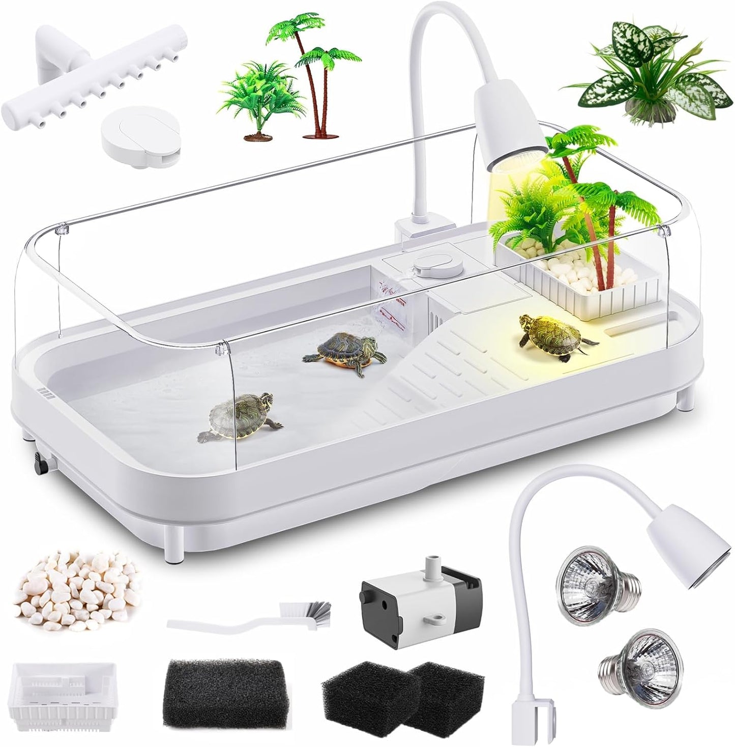 Large Turtle Tank Kit with Lamp and Filter for Easy Setup