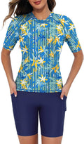 Tournesol Women's Two Piece Rash Guard Swim Set - UPF 50 (Style J15X)