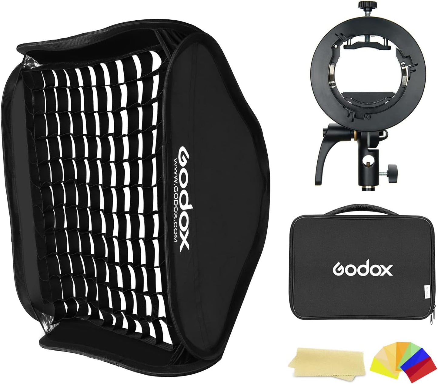 Godox 23in x 23in Foldable Softbox with S2 Speedlite Bracket