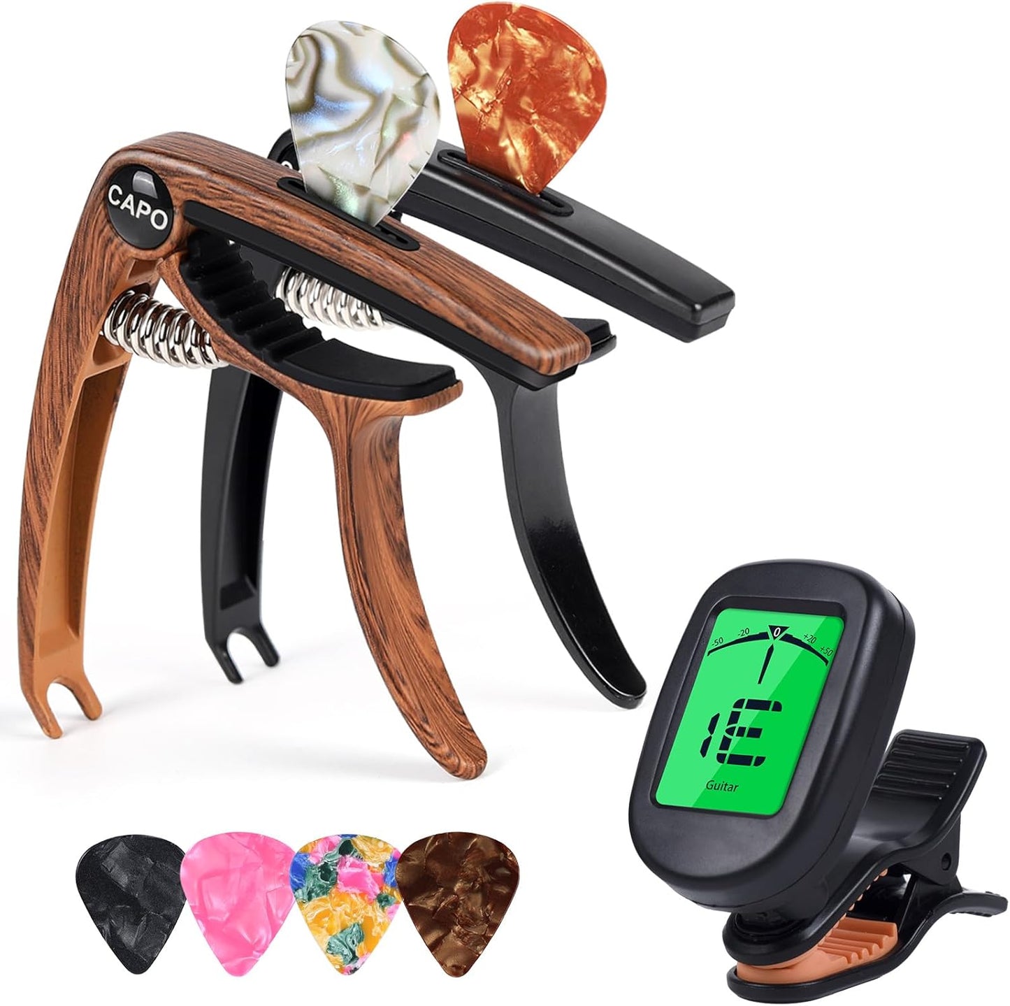 MOOM Buzz-Free Acoustic Guitar Capo & Tuner Combo