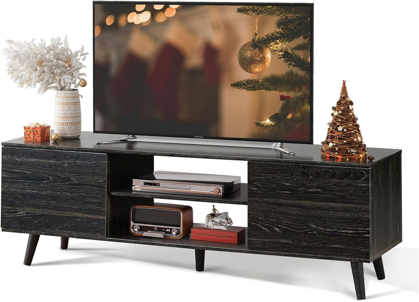 WLIVE TV Stand for 55 60 inch TV, Modern Entertainment Center