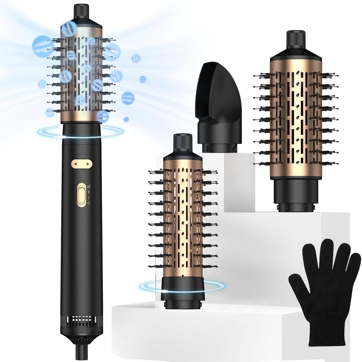 3 in 1 Rotating Hair Dryer Brush for Curling and Straightening