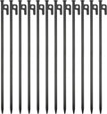 12 Pack Tent Stakes Heavy Duty Metal Tent Pegs 16 in - Unbreakable