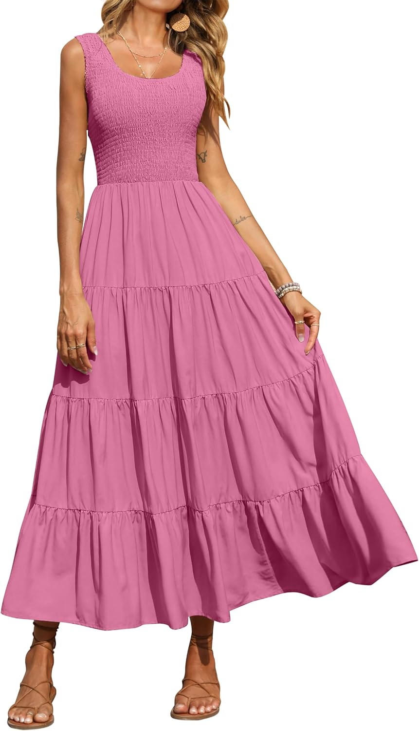 PRETTYGARDEN Women's Casual Loose Maxi Sundress for Summer