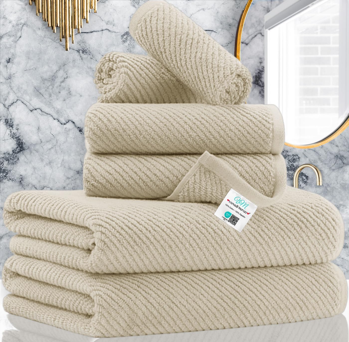Luxurious 100% Cotton Bath Towel Set - Quick Dry & Soft