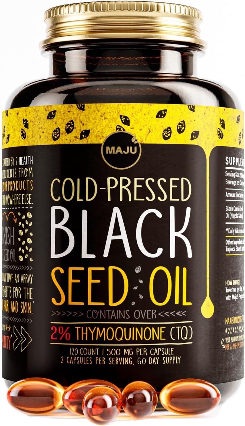 Maju Superfoods Black Seed Oil Capsules for Daily Wellness