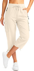 Soothfeel Women's Cargo Capris Pants with 6 Pockets - Quick Dry Travel
