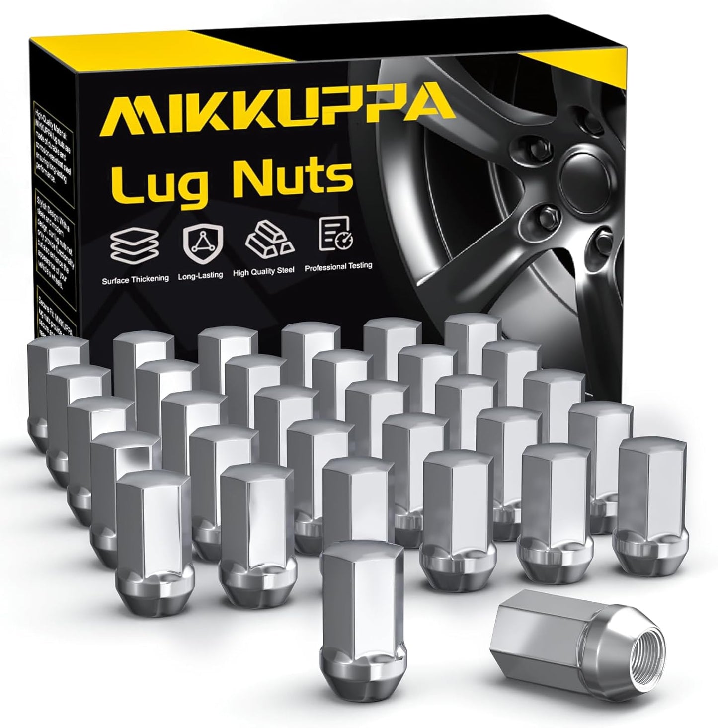 MIKKUPPA 32pcs M14x1.5 Lug Nuts for Chevy Silverado & GMC