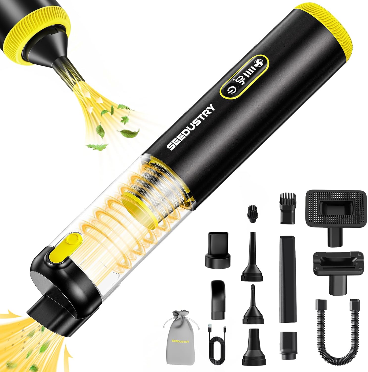 SEEDUSTRY Handheld Car Vacuum with Powerful Suction & Versatility