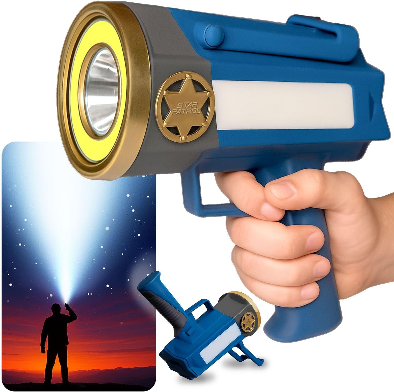 Star Patrol Mega-Bright Rechargeable Spotlight for Emergencies