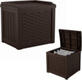 Suncast Outdoor Deck Box 22-Gallon Java Resin Storage - Compact Patio