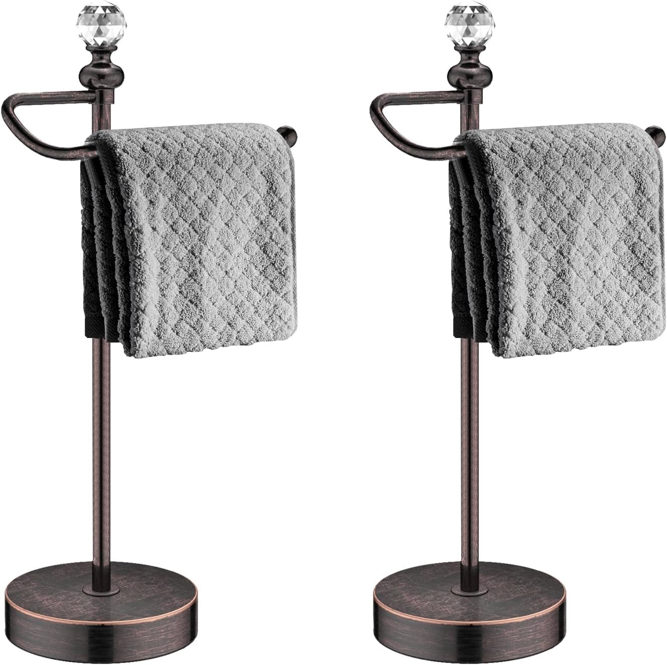 Bathroom Hand Towel Holder with Crystal Ball for Vintage Style