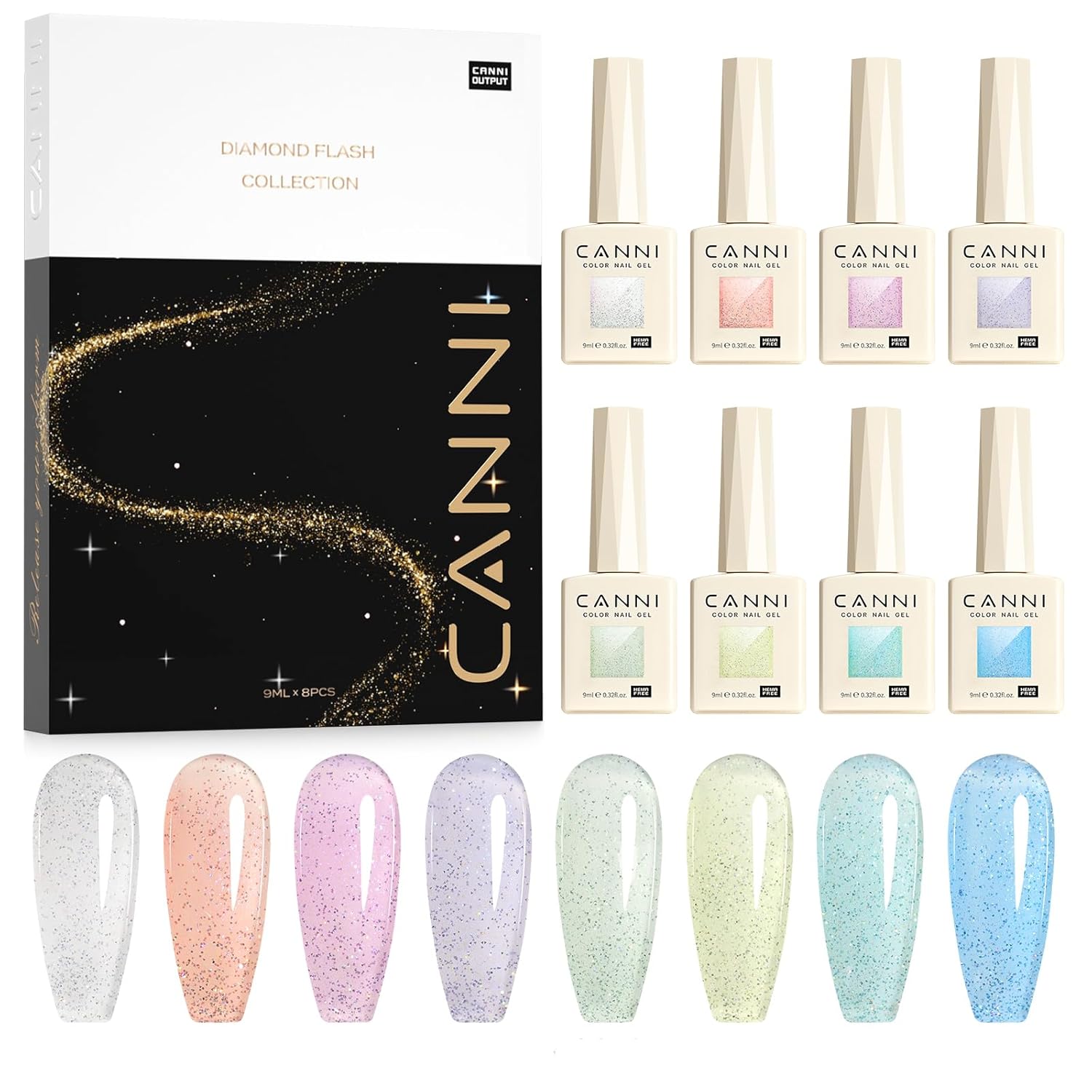 CANNI Glitter Gel Nail Polish Set for Stunning Nail Art