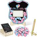 Gender Reveal Guest Book Alternative Set with 60 Wood Slices