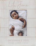 Personalized Baby Girl Shiplap Frame 4x6 Horizontal - Whitewashed Wood