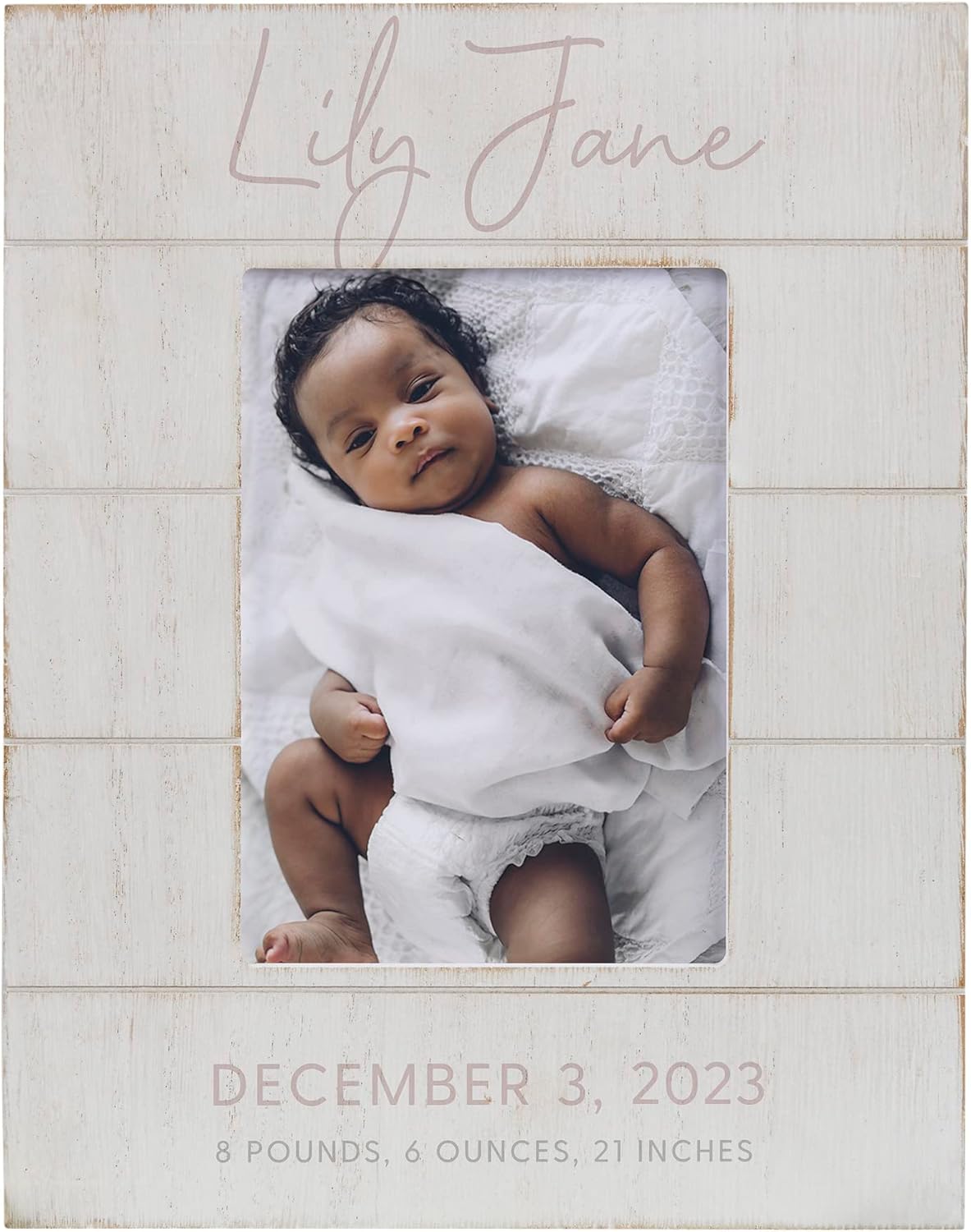 Personalized Simple and Sweet Baby Girl Shiplap Frame for Memories