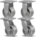 4in X 2in Cast Iron Caster Wheels for Heavy Duty Industrial Use