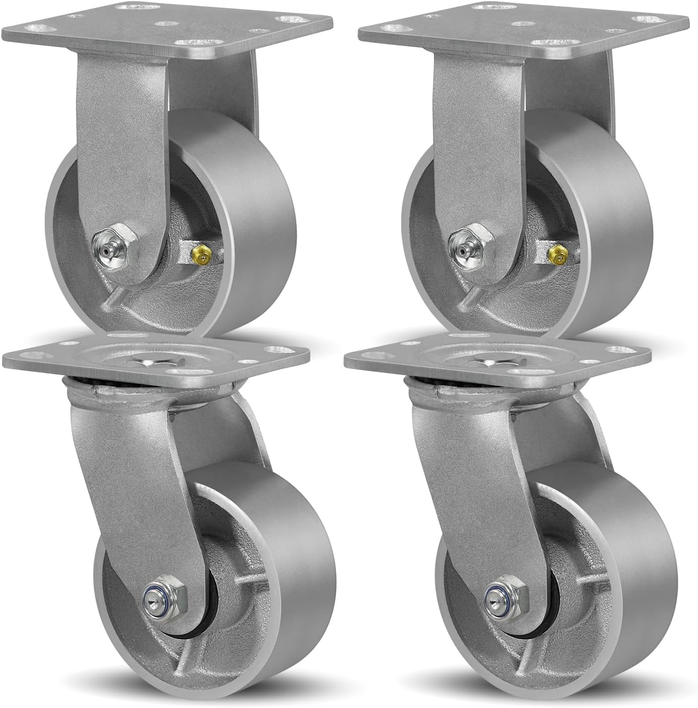 4in X 2in Cast Iron Caster Wheels for Heavy Duty Industrial Use