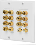 Fosmon 2-Gang 7.1 Surround Sound Wall Plate - Clean, Reliable