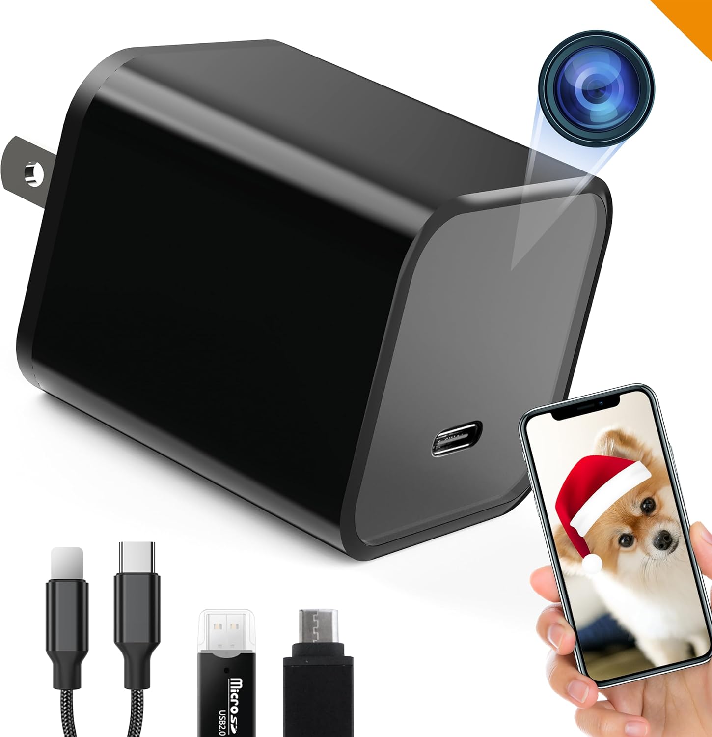 Alpha Tech WiFi Mini Camera - HD 1080P - Pet/Nanny Monitoring - Remote View