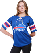 Ultra Game Women's NFL Lace Up Tee Shirt Penalty Box - Team Style is