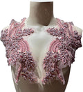 Handmade Pink Rhinestone Applique 26.5 x 18cm - Dress Embellishment