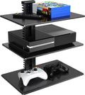 Floating Wall Mounted AV Shelf - Tempered Glass Media Shelf - Holds