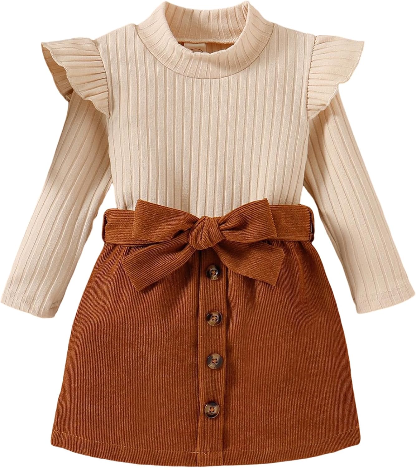 Toddler Baby Girl Fall Winter Clothes Ruffle Shirt Mini Skirt