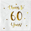 Happy 60th Celebration Napkins | 50-Pack 3-Ply | Cheers to 60 Years