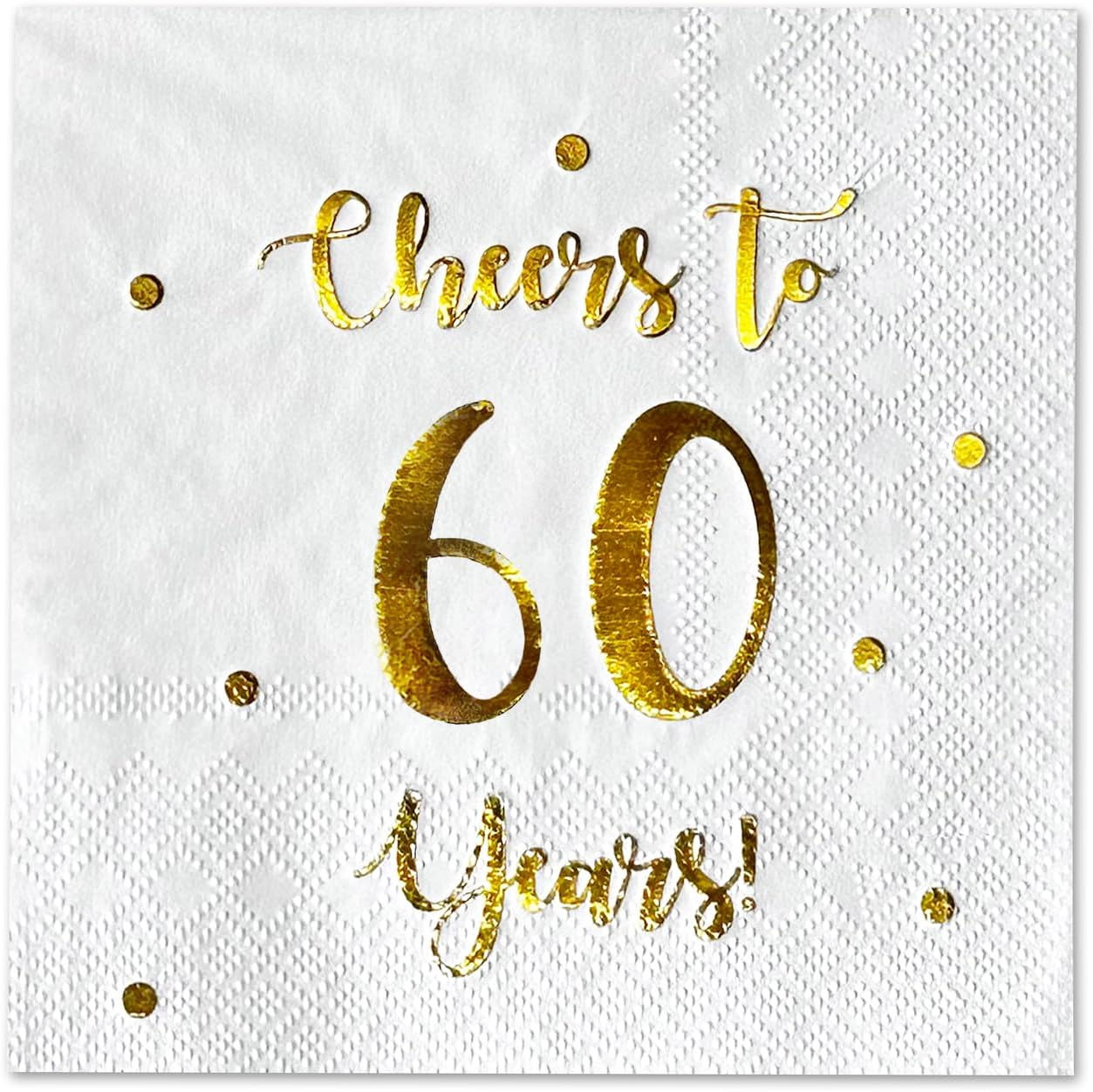 Happy 60th Celebration Napkins | 50-Pack 3-Ply | Cheers to 60 Years
