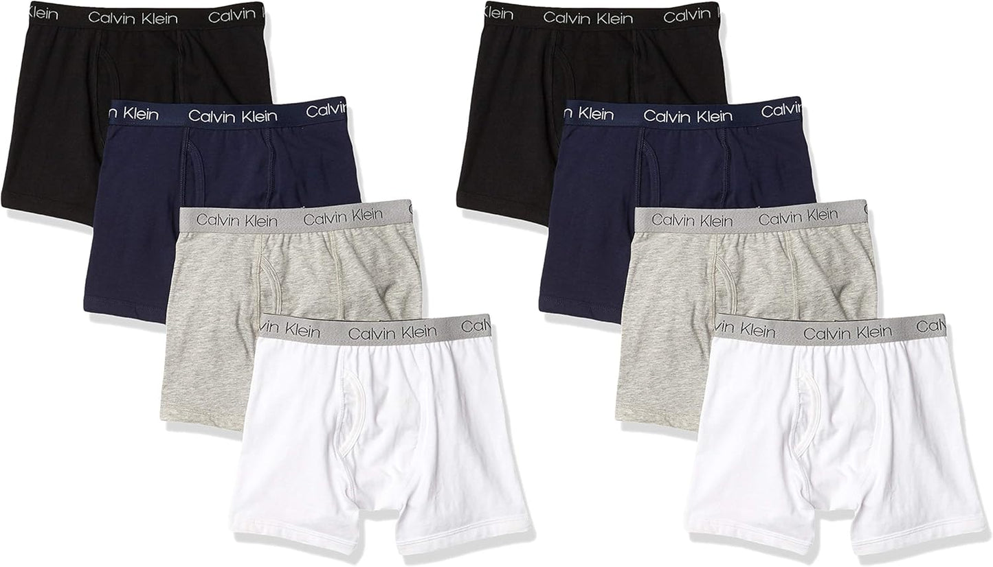 Calvin Klein Boys' Underwear Eight Pack Boxer Briefs Basics