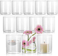 12Pcs Glass Cylinder Vases for Centerpieces and Decor