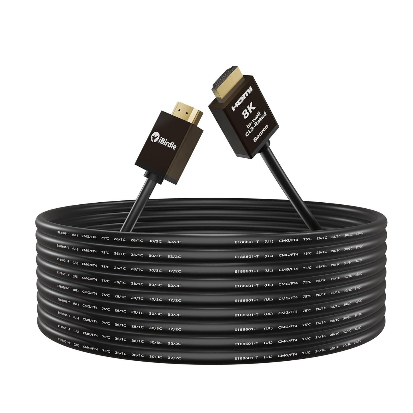 iBirdie 8K Fiber Optic HDMI 2.1 Cable 75 Feet for Gaming